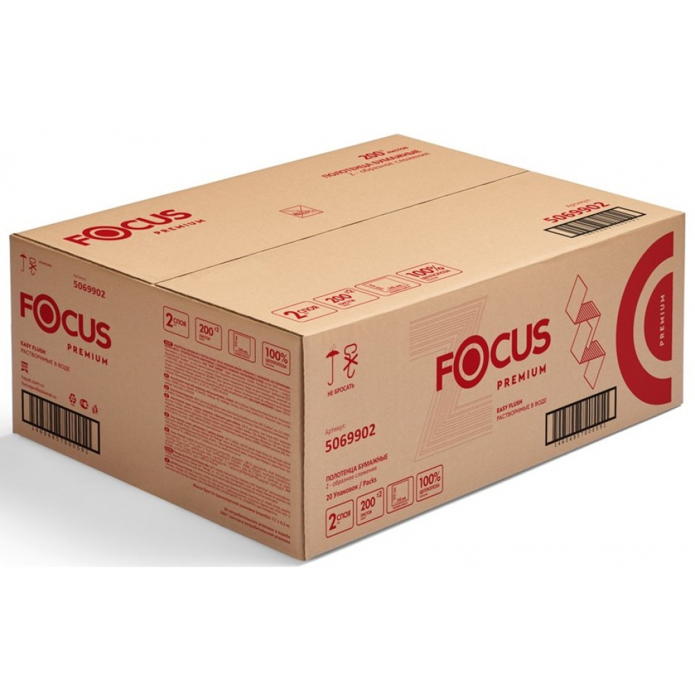 5069902 Focus Premium 24x21,5 Z-сложение Бумажные полотенца быстрорастворимые 