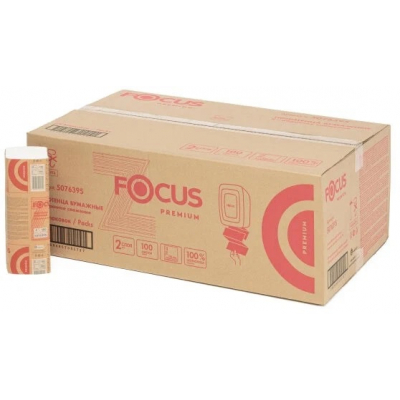 5076395 Бумажные листовые полотенца Focus Economic Premium 24x21,5 Z-сложение 2слоя, 100 листов.
