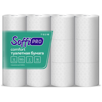 10900984 Туалетная бумага в стандартных рулонах Soffipro 2 слоя 18 метров