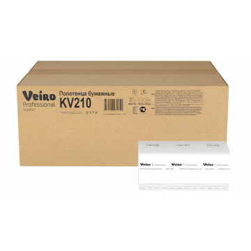 KV210 Бумажные листовые полотенца V-сложение Veiro Professional Comfort