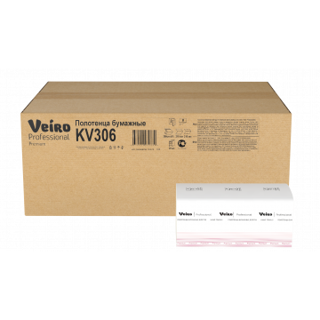 KV306 Бумажные листовые полотенца V-сложение Veiro Professional Premium