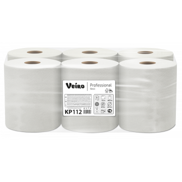 KP112 Бумажные рулонные полотенца Veiro Professional Basic с центральной вытяжкой ультрапрочные