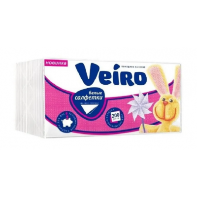24Б1/200 Veiro Premium Бумажные столовые салфетки 24х24см ,1слой, 200л.