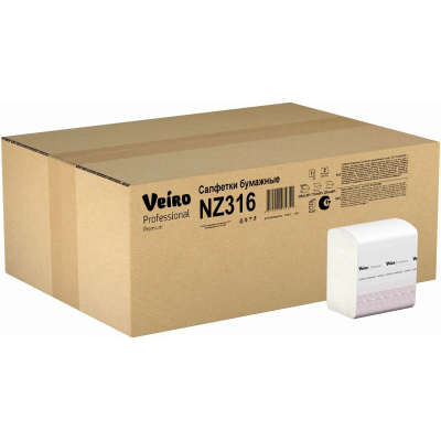 NZ316 Бумажные салфетки в листах Veiro Professional Premium 2слоя, 220 листов, системы N4.