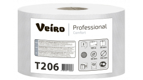 T206 Туалетная бумага в средних рулонах Veiro Professional Comfort 2 слоя 125 метров